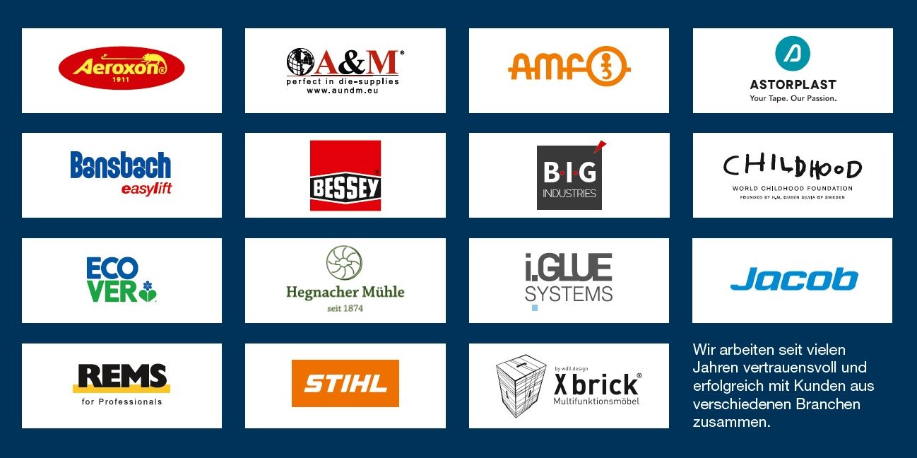 Logos von Kunden der Remstal Werkstätten