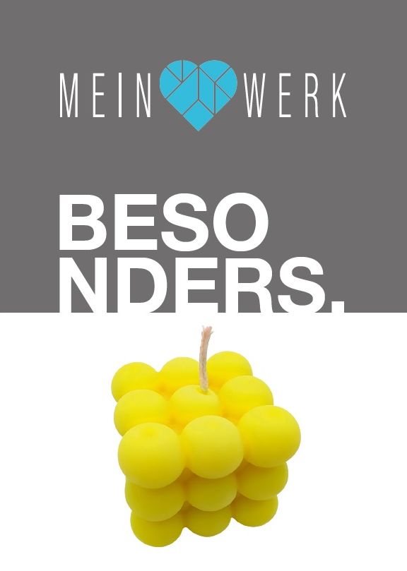 Gelbe Kerze – Postkarte MEINWERK – Vorderseite Gelbe Kerze – Postkarte MEINWERK – Vorderseite